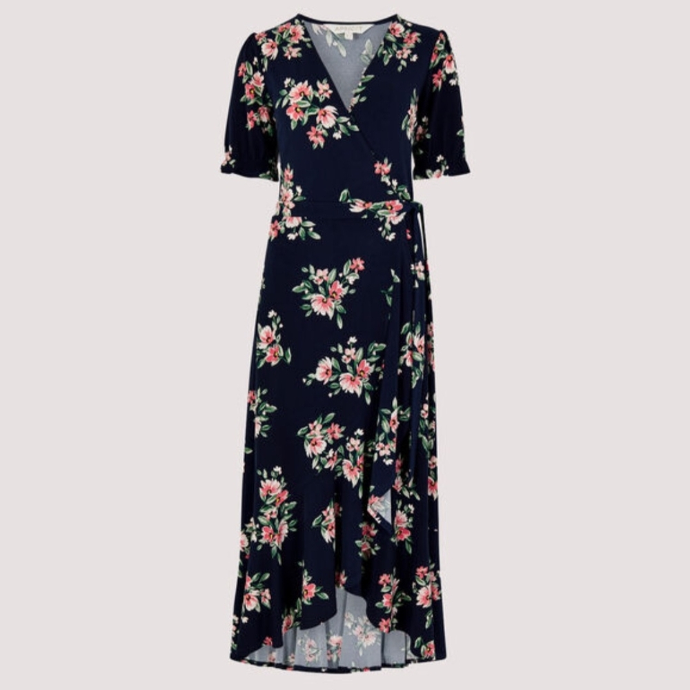 Streetwear Society Black and Pink Floral High Low Dress 🦄